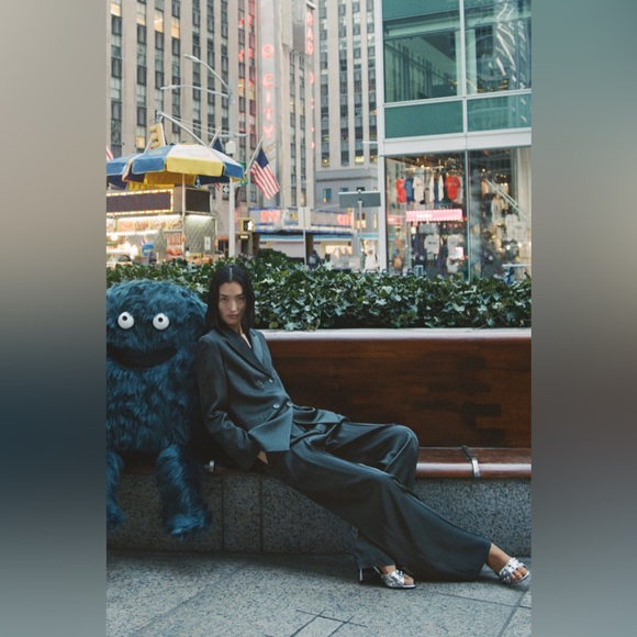 ZARA Emerald Green Satin Matching Coord Suit - Picture 3 of 16